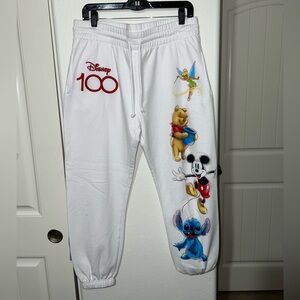 Disney 100  White Sweatpants with Character Design